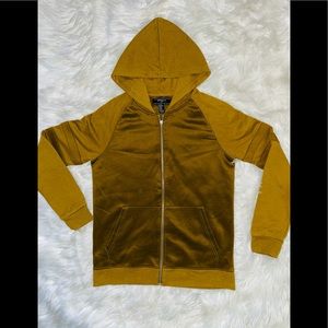 21 Men Retro Brown Zip Up Hoodie Sweater